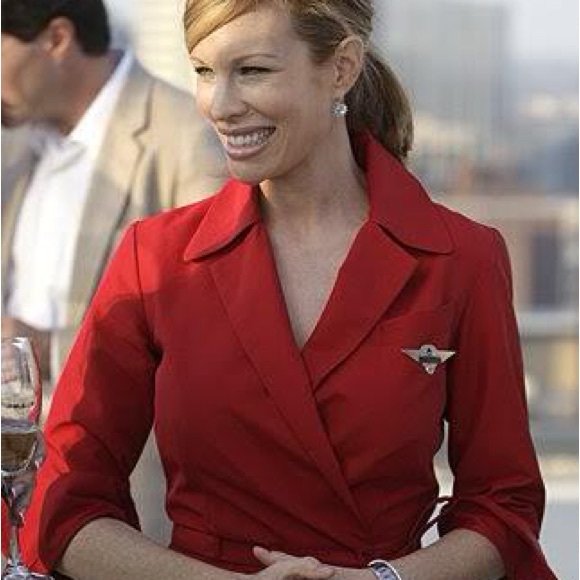 Delta Flight Attendant Uniform Red Wrap Dress by Richard Tyler Size 6 NWT - Picture 7 of 8